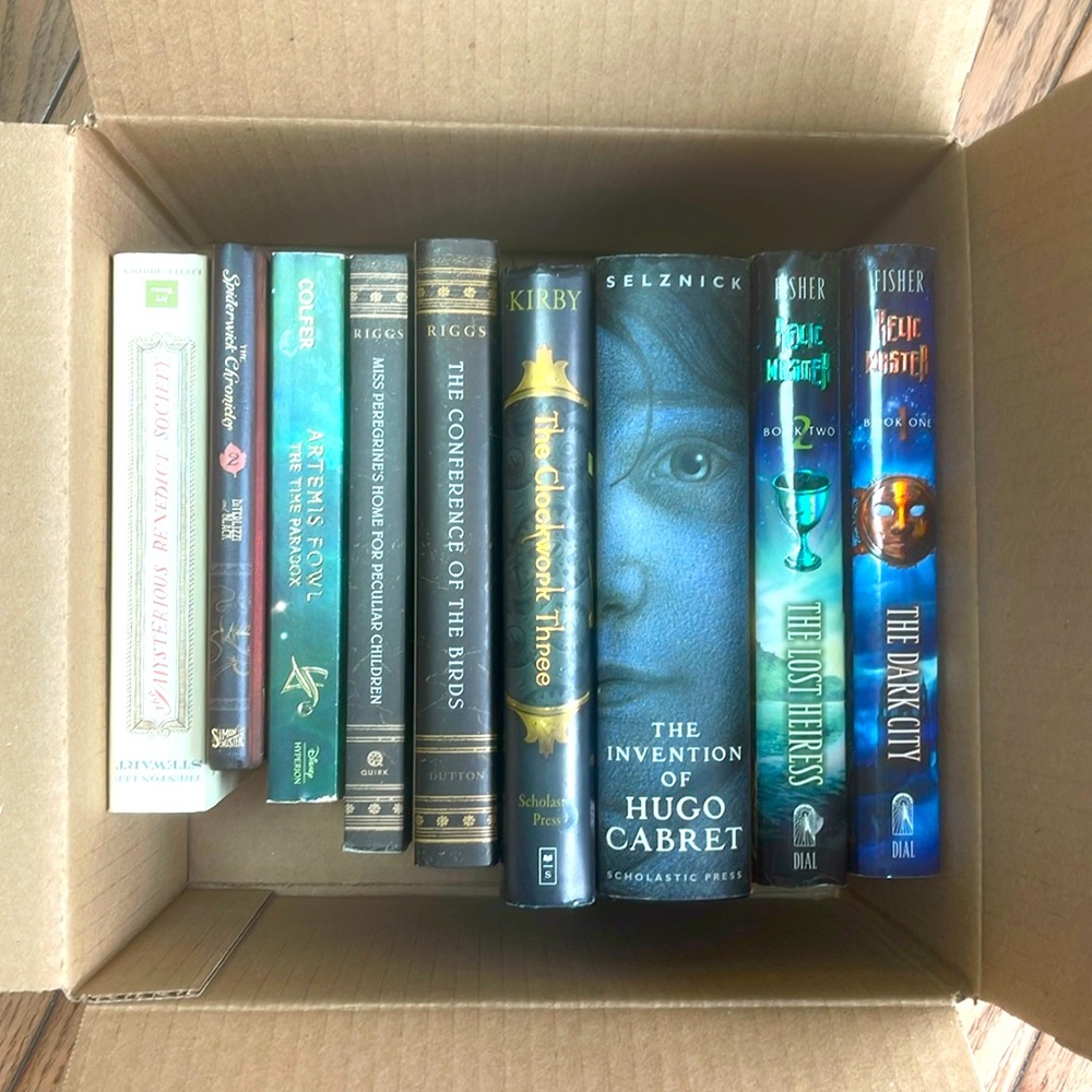 5 pounds of books geared toward teenaged boy.